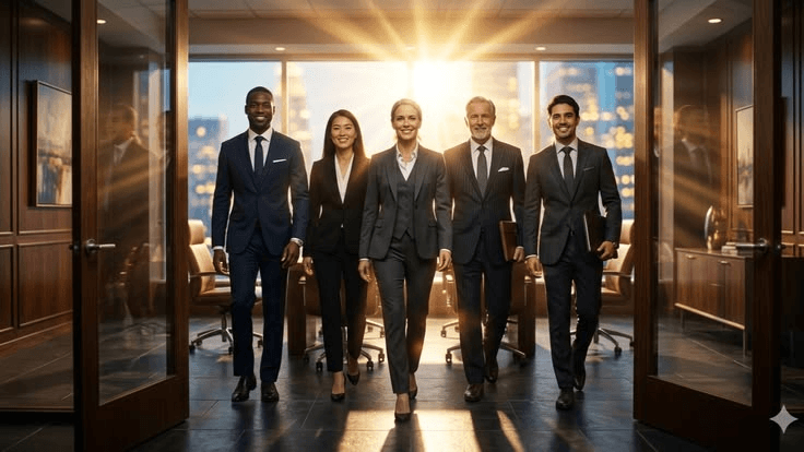 Team walking together